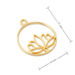 Amoracast pendant lotus in a circle 17x14mm gold-plated