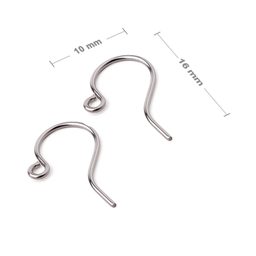 Stainless steel 316L open earring hooks 16x10mm