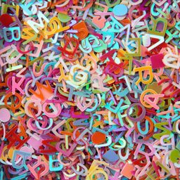 Sequins letters colourful