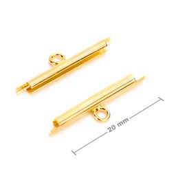 Miyuki slide tube clasp 20mm gold