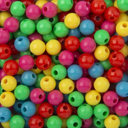 Plastové korálky mix barevných kuliček 10mm