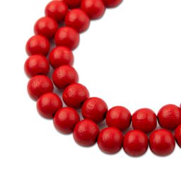 Manumi czech wooden beads 8 mm red