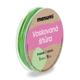 Voskovaná šňůra 1 mm/5m světle zelená