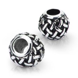 Stainless steel bead with a wide center hole No.5