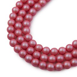 Czech pressed beads Manumi 6 mm pearl red