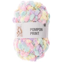 Rico design crochet pom pom yarn POMPON Print rainbow