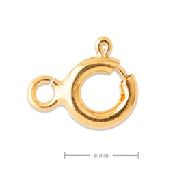 Silver spring ring gold-plated flat loop 6mm No.913