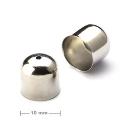 Plain bead cap 10mm platinum
