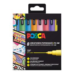 POSCA fixky sada 3M akrylové trblietavé farby mix 8ks