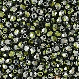 Manumi české broušené korálky 3 mm Turquoise Bronze Picasso