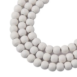 Manumi czech wooden beads 6 mm white