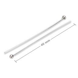 Stříbrná ketlovací jehla s kuličkou 40 x 0,8 mm