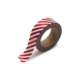 Washi tape with stripes 10m silver-red