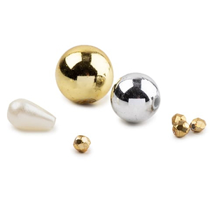 Acrylic metallic beads and pearls