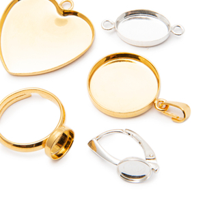 Sterling silver 925 and gold-plated findings with settings for resin