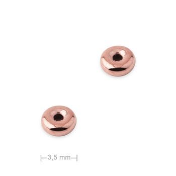 Distanțier rotund din argint 3,5x1mm placat cu aur roz de 18K nr.709