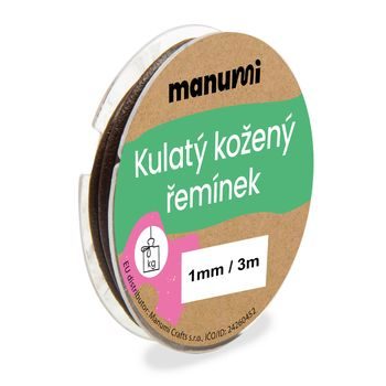Kulatý kožený řemínek 2mm/1m hnědý č.43