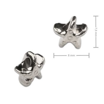 Korálek z chirurgické oceli ve tvaru mořské hvězdy 7,5 x 8 mm