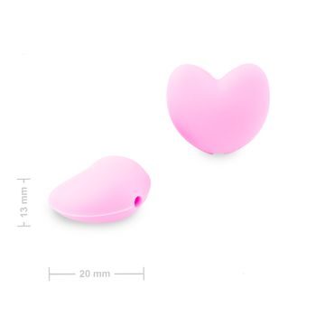 Mărgele din silicon inimioară 20x17x13mm Candy Pink