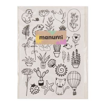 Manumi water-soluble embroidery base with plant and animal motifs