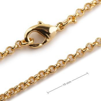 Jewellery rolo chain with 2mm link with a clasp in the colour of gold 50cm