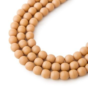 Manumi české sklenené stláčané guľôčky Dark Beige Opaque Matt 6mm č.36