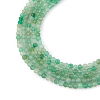Green Aventurine faceted beads 3mm