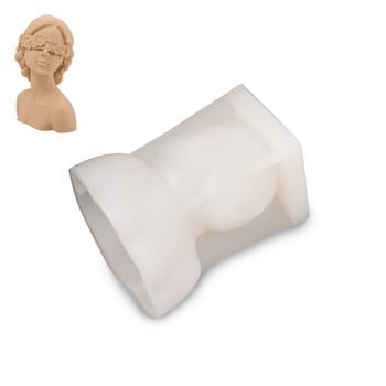 Silicone mould for casting creative clay A girl with a scarf over her eyes 81x58x95mm