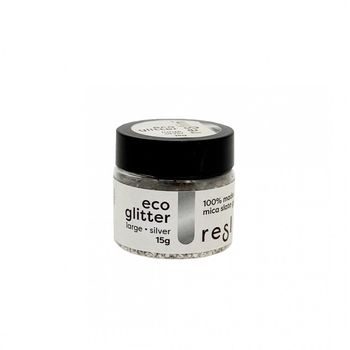 Reslin eco glitry do ekologické pryskyřice 15 g vel. L v barvě stříbra