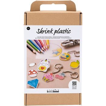 Creative kit for making badges and tags from shrink film