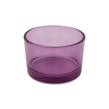 Glass container for candle 75 x 50 mm transparent purple