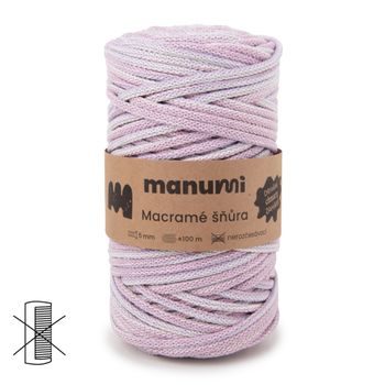 Manumi Macramé šňůra 5mm světle růžovo-fialová
