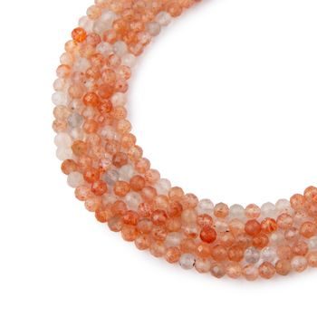 Gold Sunstone faceted beads 3mm
