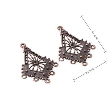 Chandelier earring findings 41x32mm antique copper