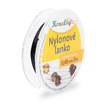 Nylónove lanko 0,45mm/3m černe č.15