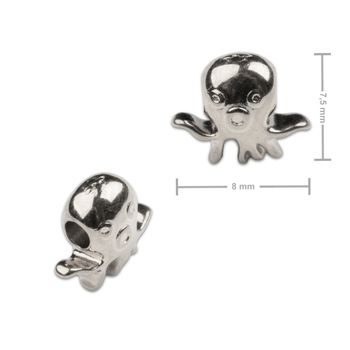 Korálek z chirurgické oceli ve tvaru chobotnice 7,5 x 8 mm