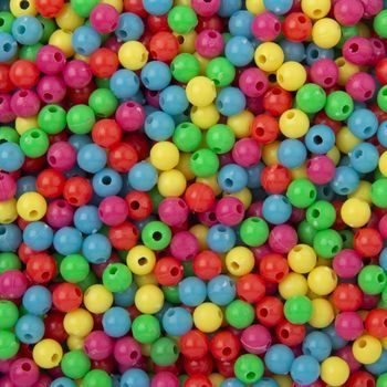 Manumi plastové korálky mix barevných kuliček 6mm
