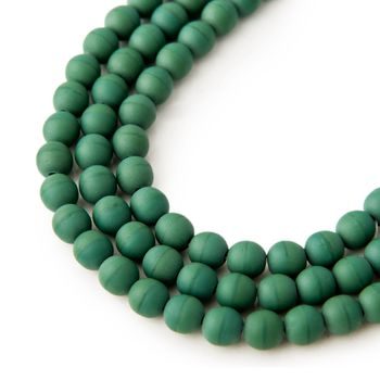 Manumi české sklenené stláčané guľôčky Pine Green Opaque Matt 6mm č.22