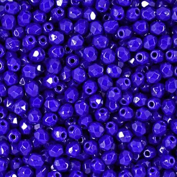 Glass fire polished beads 3mm Navy Blue