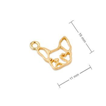 Amoracast pandantiv buldog francez 10x11mm placat cu aur