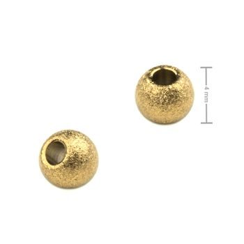 Korálek z chirurgické oceli 4 mm stardust matný v barvě zlata