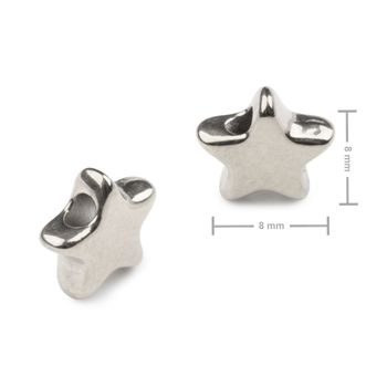 Korálek z chirurgické oceli ve tvaru hvězdy 8 x 8 mm