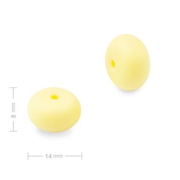 Silicone beads rondelles 14x8mm Icecream Yellow