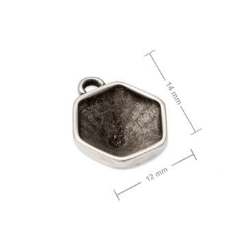 Manumi pendant with a setting for SWAROVSKI 4699 9,4x10,8mm silver-plated