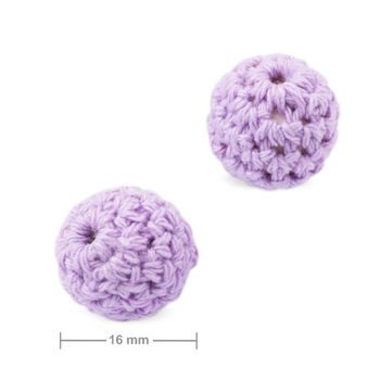 Crochet beads round 16mm Violet