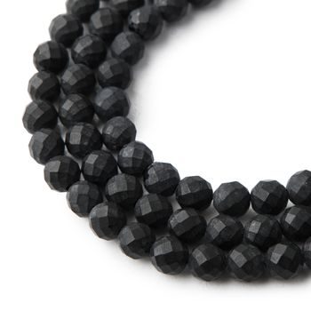 Black onyx 6 mm faceted matte