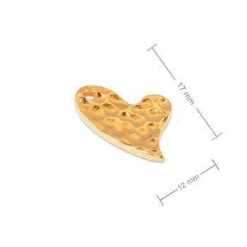 Manumi pendant asymmetric heart 17x12mm gold-plated