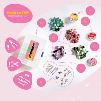 Manumi kreativní sada na výrobu náramků z korálků pro děti