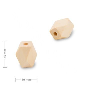 Wooden beads hexagon with large whole 16mm
