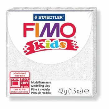 FIMO Kids 42 g (8030-052) biela s trblietkami